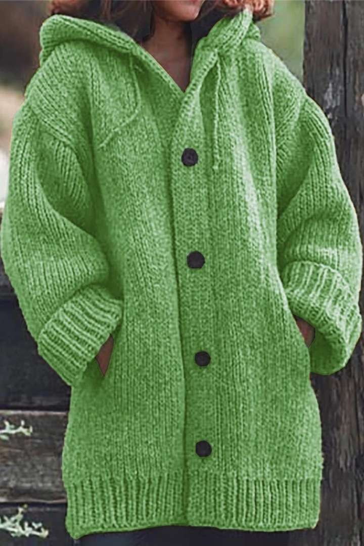 Oversized gebreid damesvest met capuchon