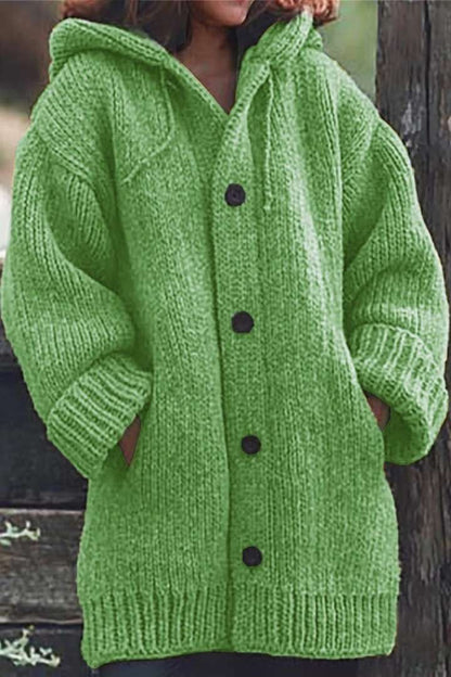 Oversized gebreid damesvest met capuchon