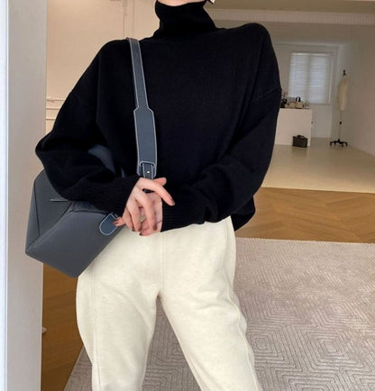 Oversized gebreide coltrui met lange mouwen voor dames