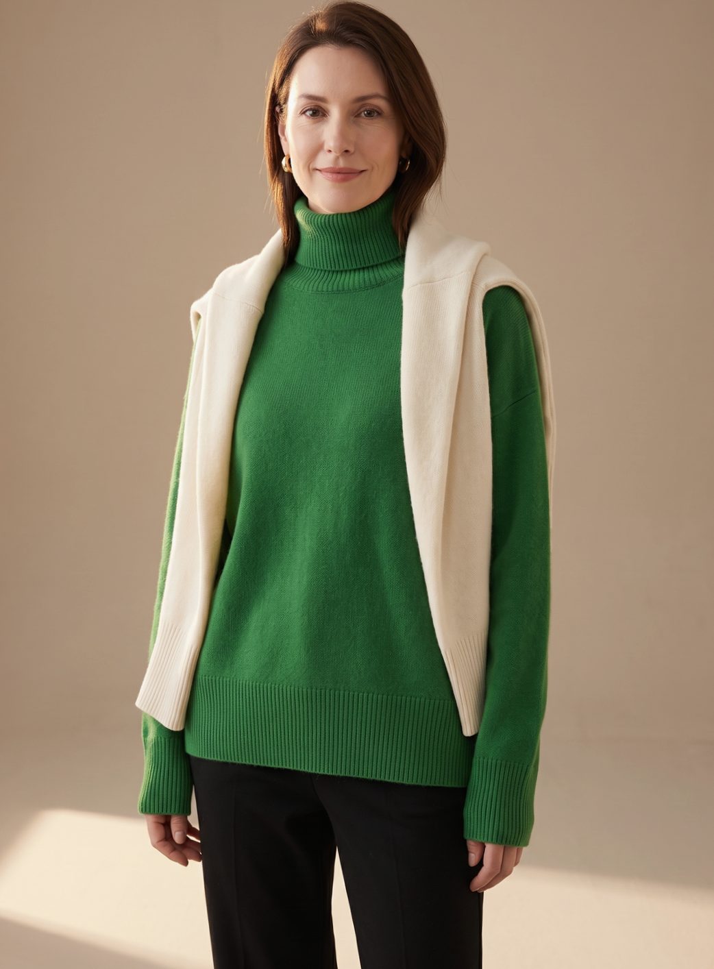 Oversized gebreide coltrui voor dames