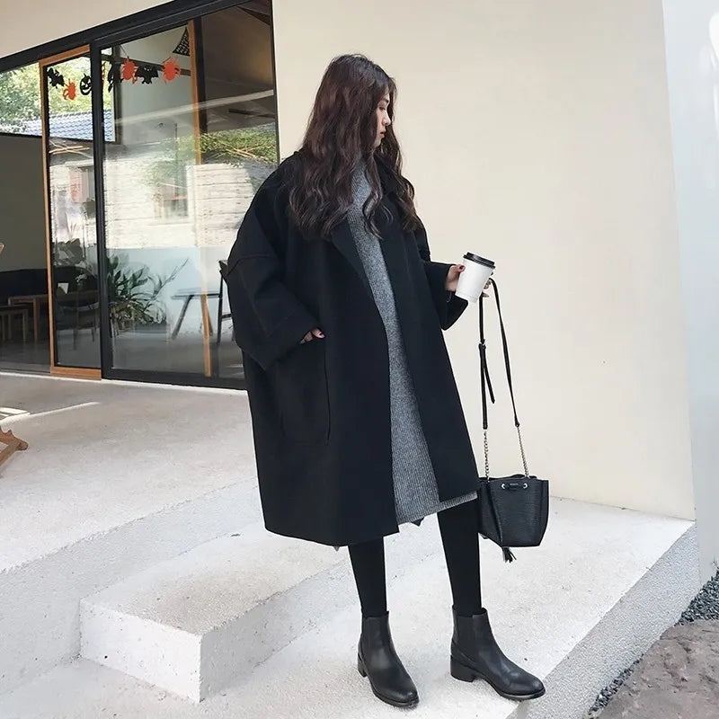 Oversized trenchcoat van wolmix