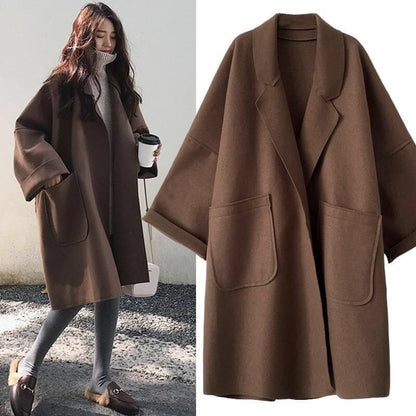 Oversized trenchcoat van wolmix