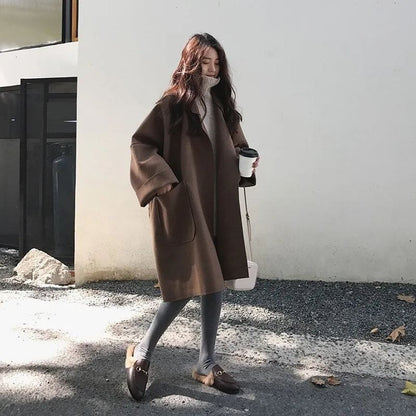 Oversized trenchcoat van wolmix
