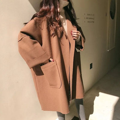 Oversized trenchcoat van wolmix
