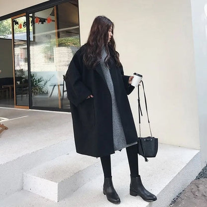 Oversized trenchcoat van wolmix