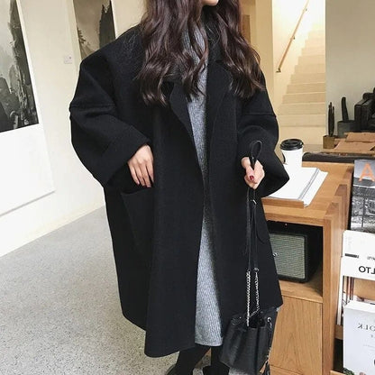 Oversized trenchcoat van wolmix
