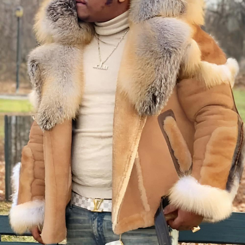 Oversized winterjas voor heren met dikke kraag