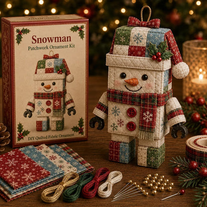 Patchwork kerstman ornament knutselset zonder naaien