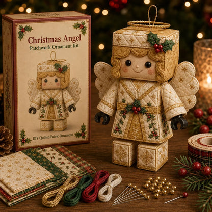 Patchwork kerstman ornament knutselset zonder naaien
