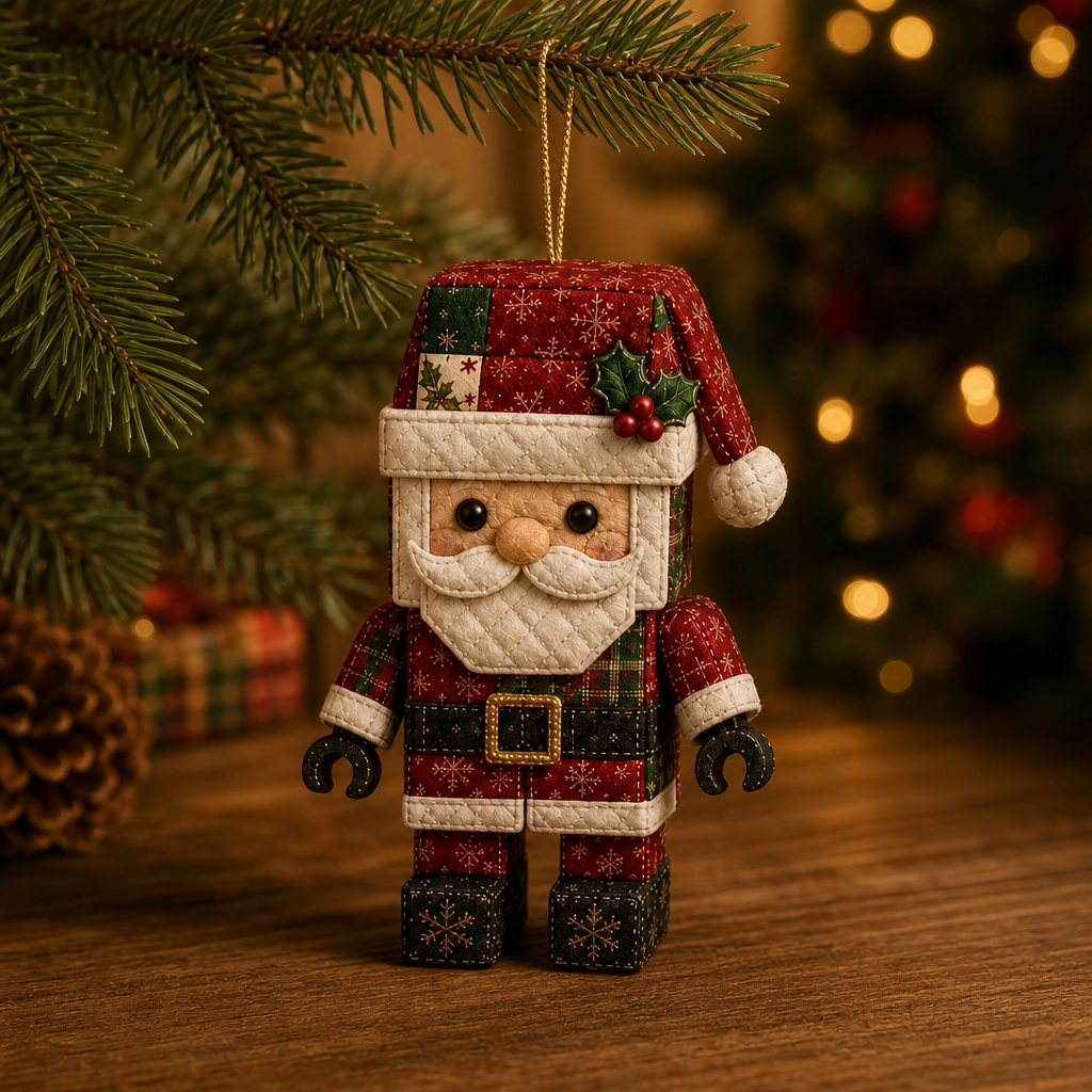 Patchwork kerstman ornament knutselset zonder naaien