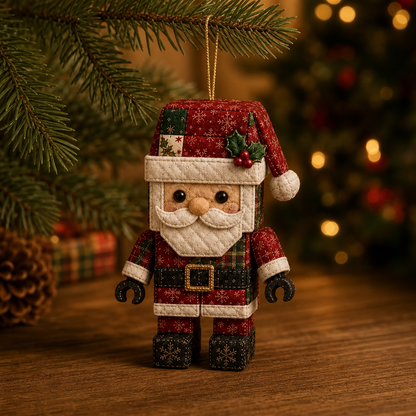Patchwork kerstman ornament knutselset zonder naaien