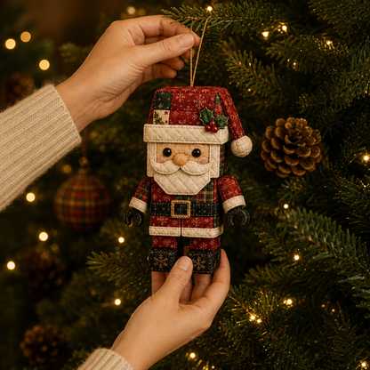 Patchwork kerstman ornament knutselset zonder naaien