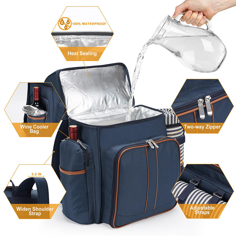 Picknickrugzak met complete serviesset