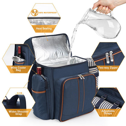 Picknickrugzak met complete serviesset
