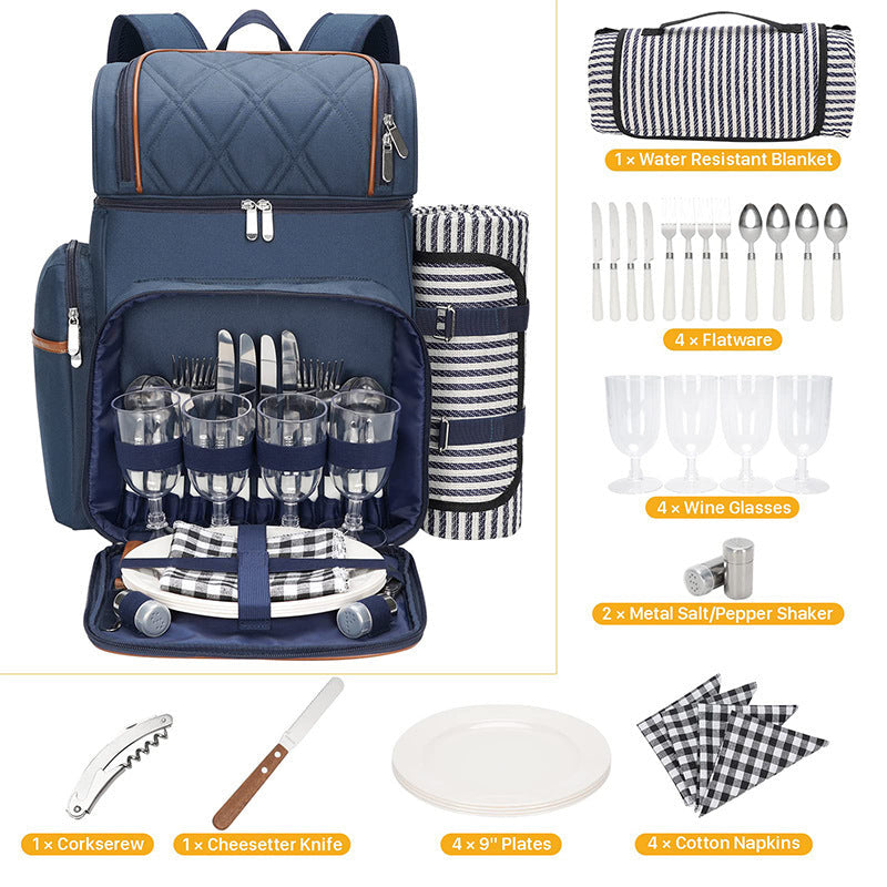 Picknickrugzak met complete serviesset