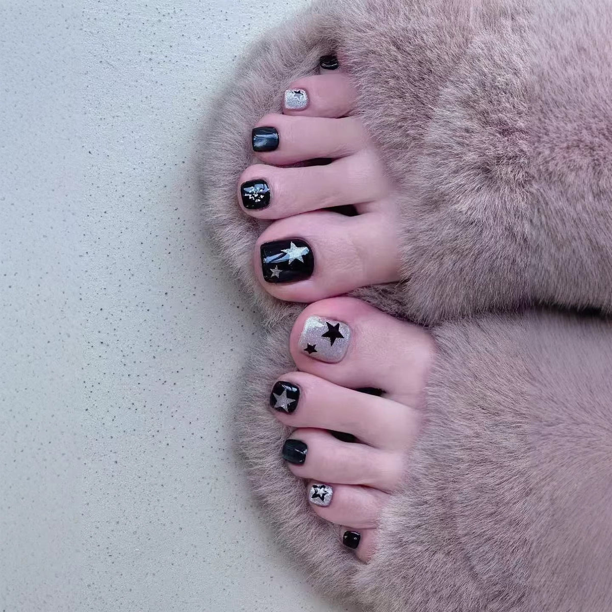 Plak-teennagels met sterrenversiering
