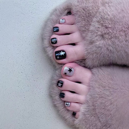 Plak-teennagels met sterrenversiering
