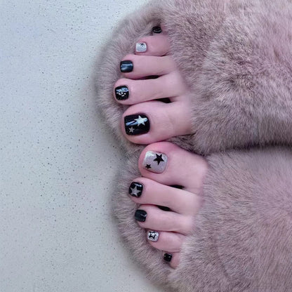 Plak-teennagels met sterrenversiering
