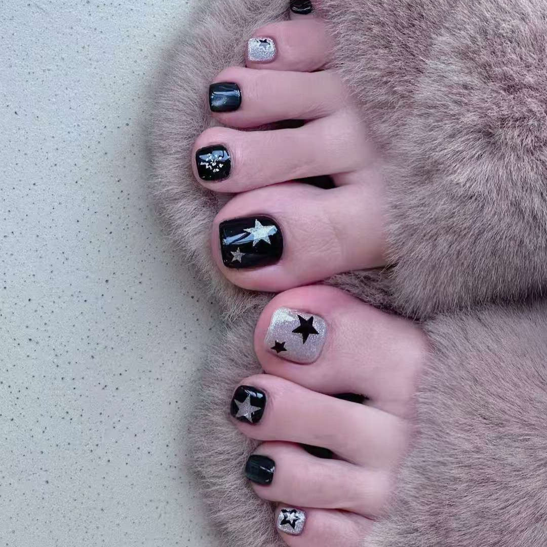 Plak-teennagels met sterrenversiering