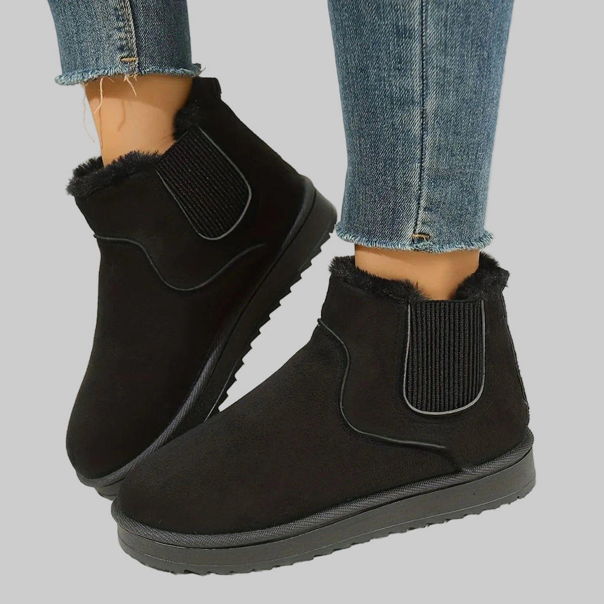 Pluche gevoerde instap-snowboots met plateauzool voor dames