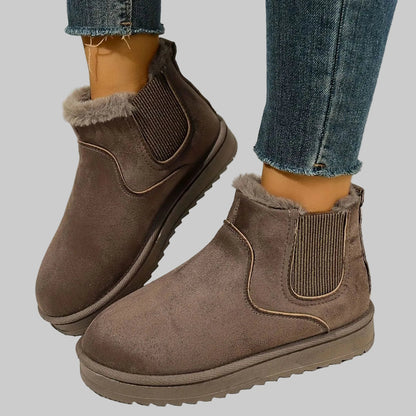 Pluche gevoerde instap-snowboots met plateauzool voor dames