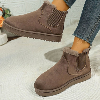 Pluche gevoerde instap-snowboots met plateauzool voor dames