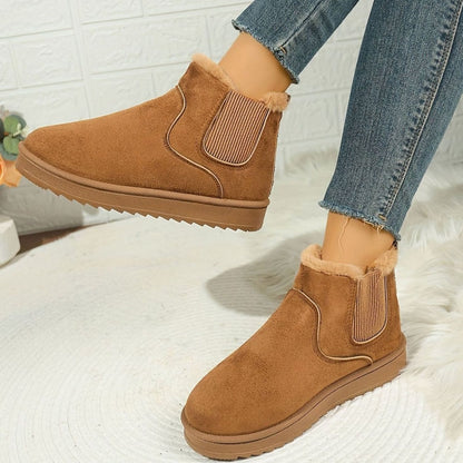 Pluche gevoerde instap-snowboots met plateauzool voor dames
