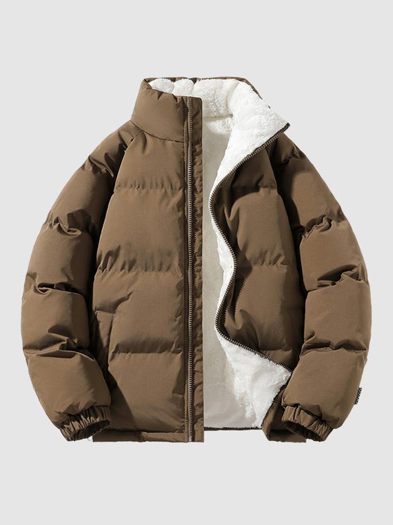 Pufferjas voor heren met fleece en ritssluiting