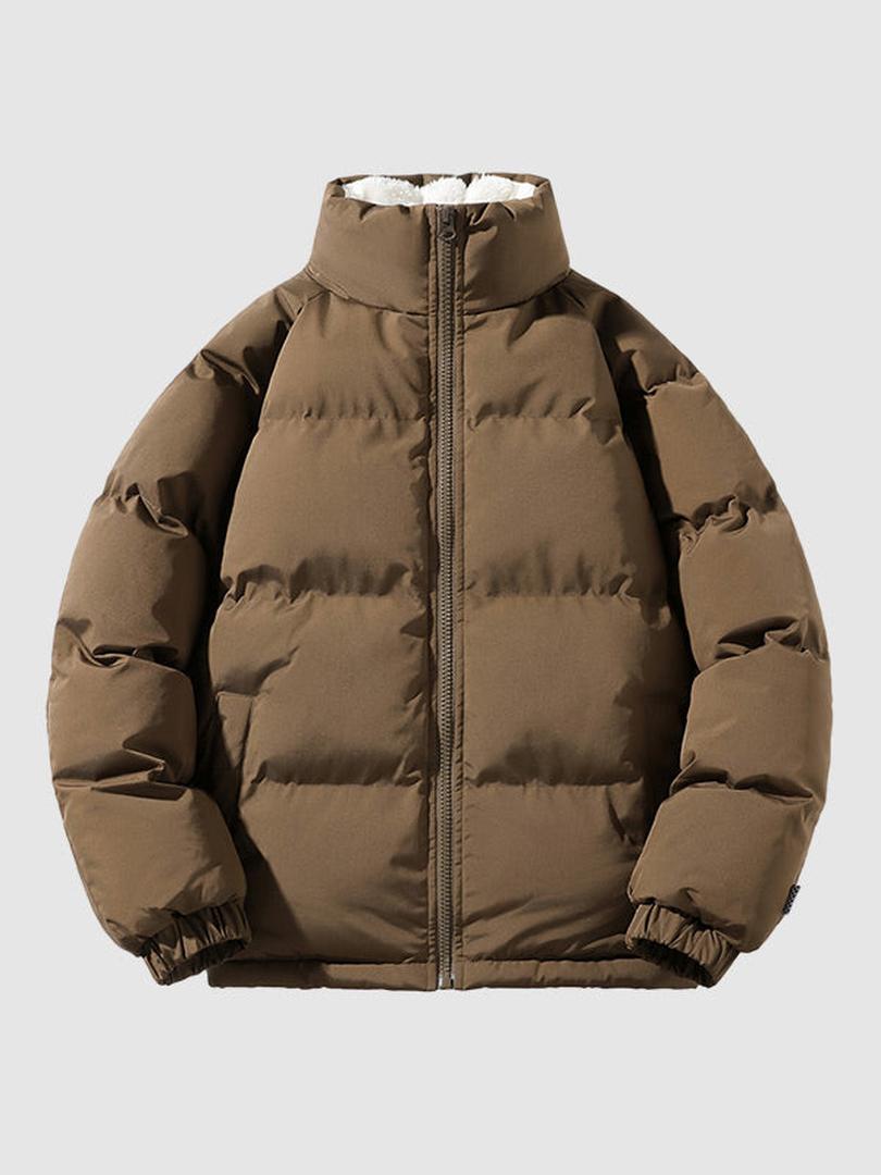 Pufferjas voor heren met fleece en ritssluiting