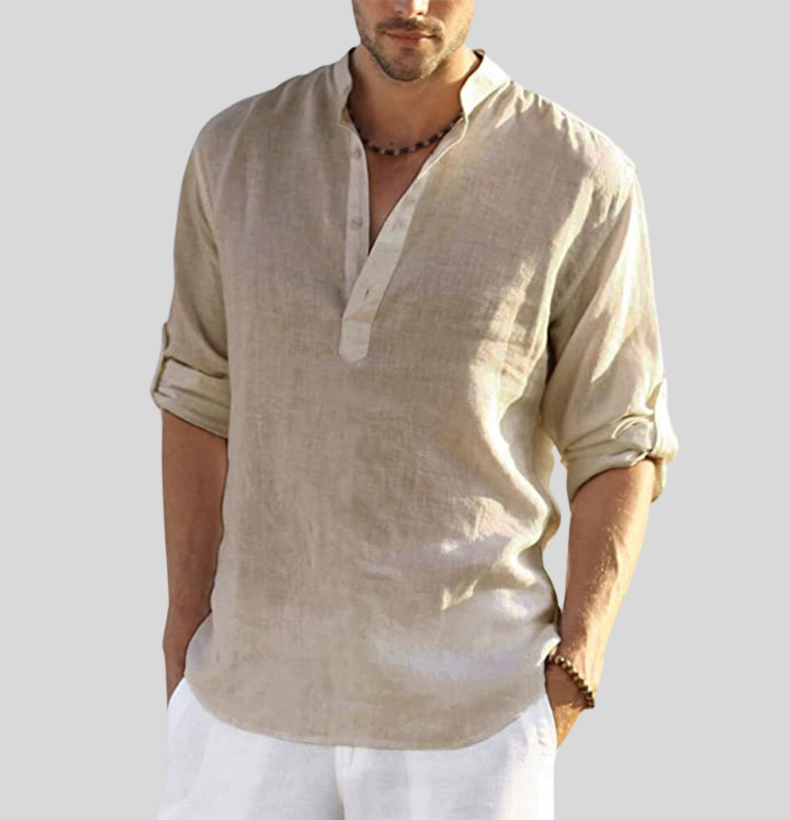 Image of Raymond | Heren Henley Shirt met Lange Mouwen
