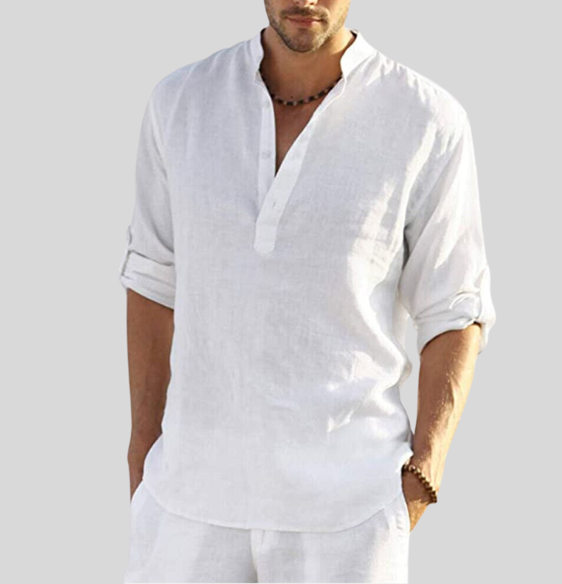 Image of Raymond | Heren Henley Shirt met Lange Mouwen