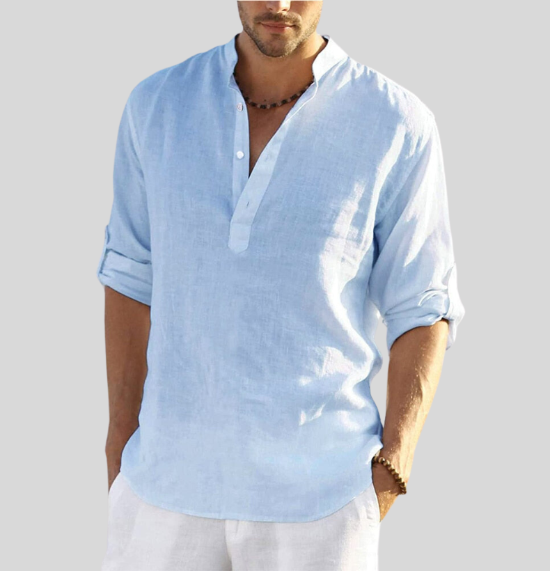 Image of Raymond | Heren Henley Shirt met Lange Mouwen
