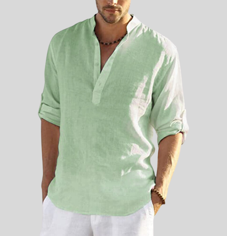 Image of Raymond | Heren Henley Shirt met Lange Mouwen