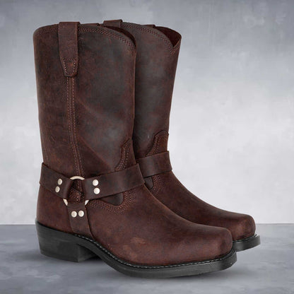 Retro leren cowboylaarzen