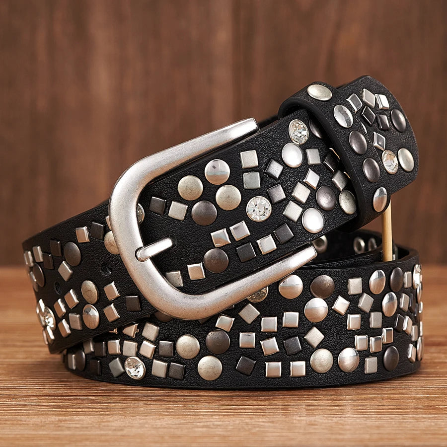 Rock-riem met studs