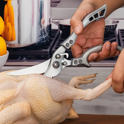 Roestvrijstalen gevogelteschaar extra sterk – Knipt botten, vlees & vis