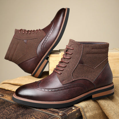 Image of Roger | Heren Veterschoenen Wingtip Enkellaarsjes