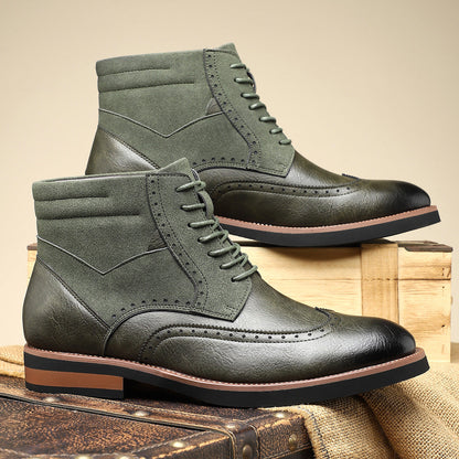 Image of Roger | Heren Veterschoenen Wingtip Enkellaarsjes
