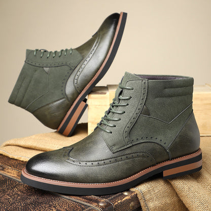 Image of Roger | Heren Veterschoenen Wingtip Enkellaarsjes