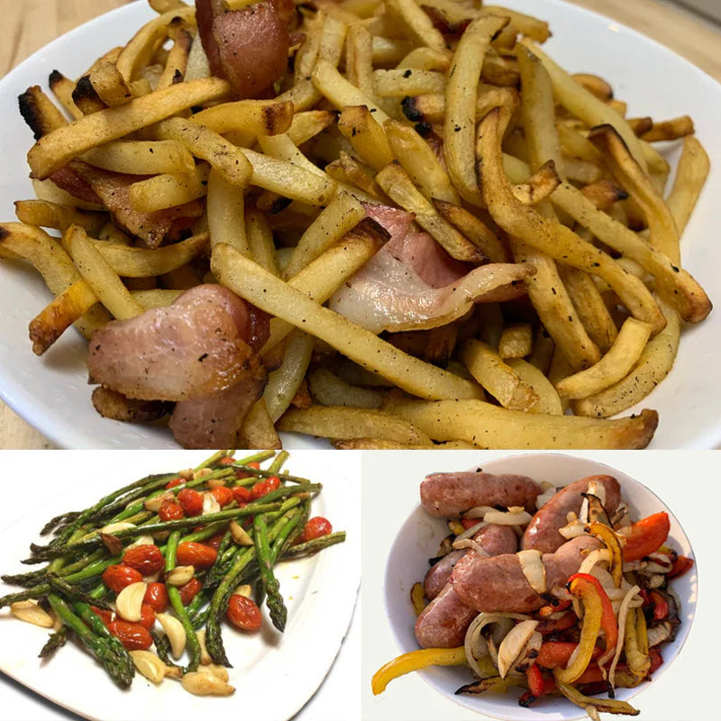 Rollende roestvrijstalen BBQ-grillmand