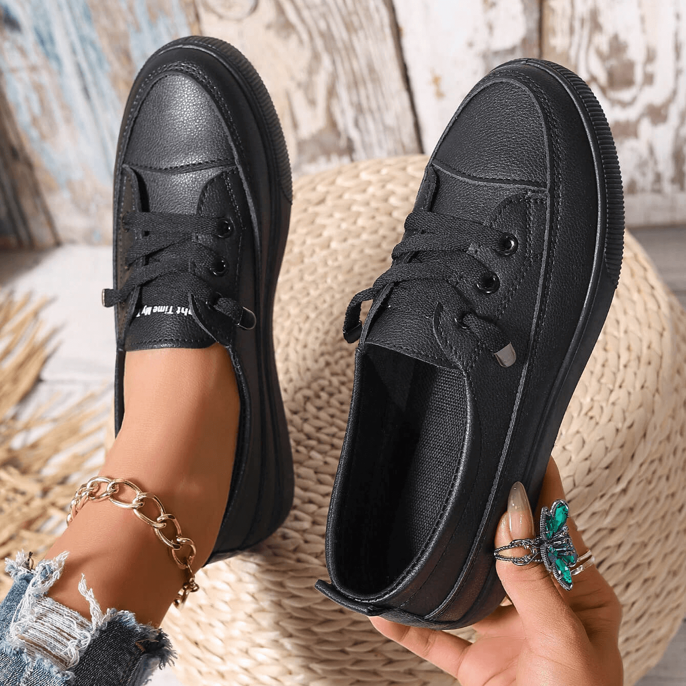 Image of Roos | Dames Veterschoenen Platform Sneakers