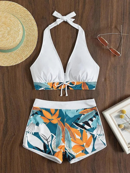 Image of Rose | Dames Halter High-Waisted Badpak Set
