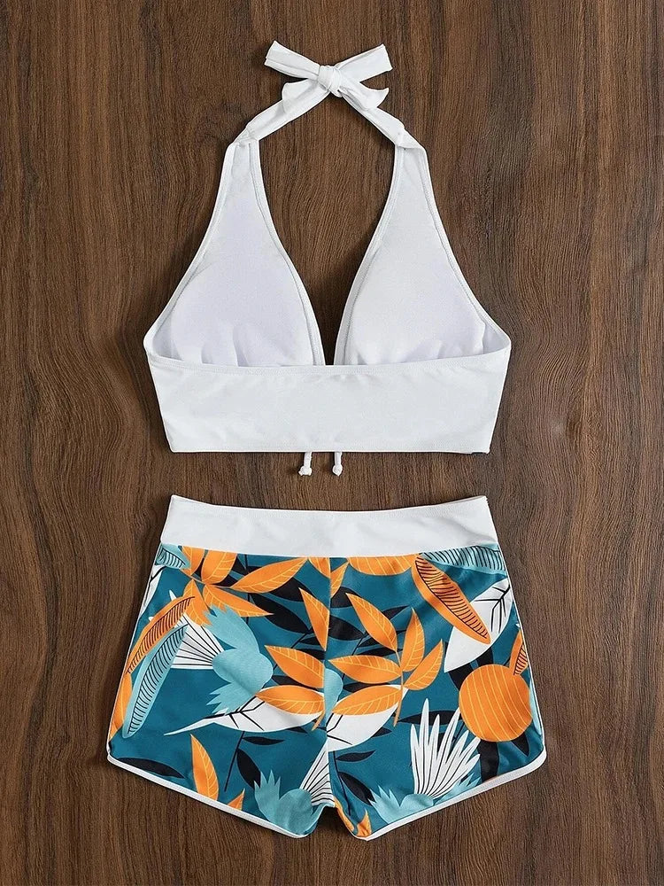Image of Rose | Dames Halter High-Waisted Badpak Set