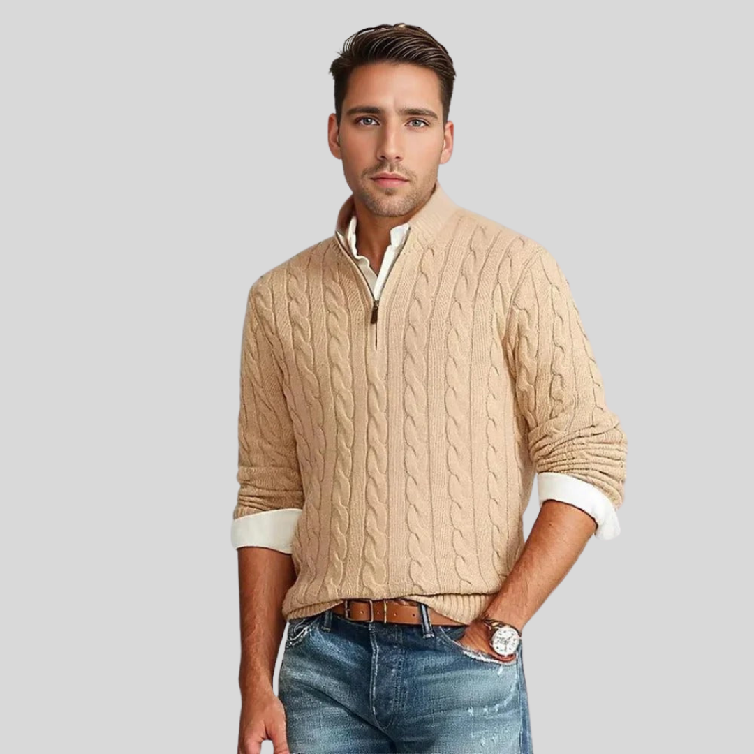 Rudolf | Heren Quarter-Zip Kabeltrui