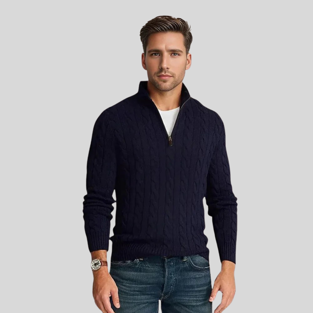 Rudolf | Heren Quarter-Zip Kabeltrui