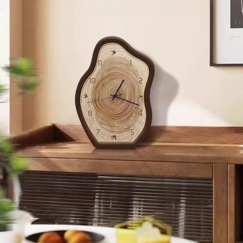 Rustieke Jaarringen Klok | Natuurlijk Houtgeïnspireerd Design