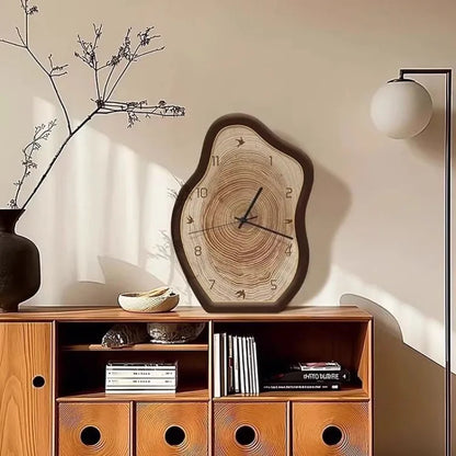 Rustieke Jaarringen Klok | Natuurlijk Houtgeïnspireerd Design