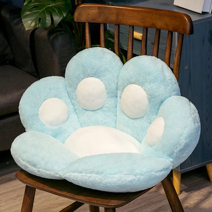 Schattig kawaii zitkussen in pootvorm in pastelkleuren