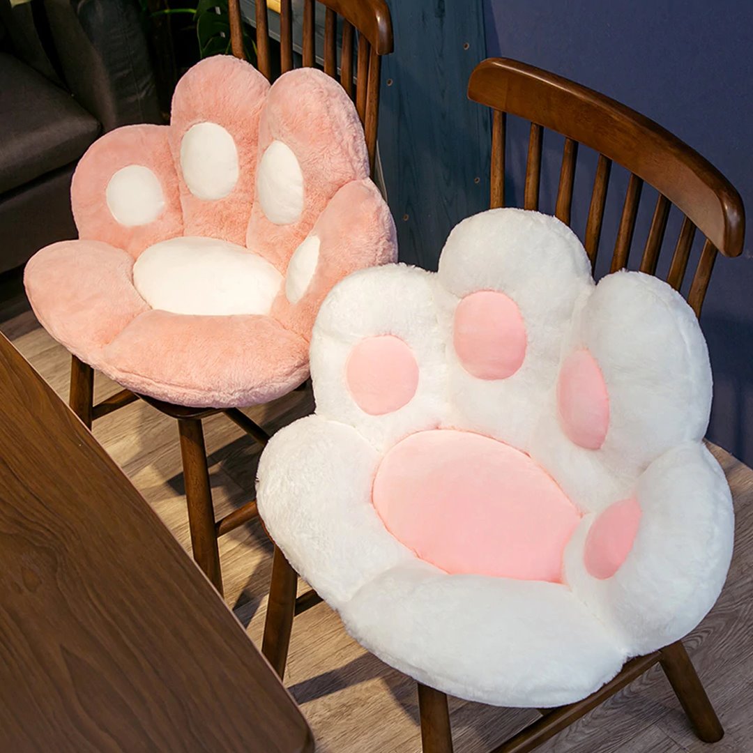 Schattig kawaii zitkussen in pootvorm in pastelkleuren