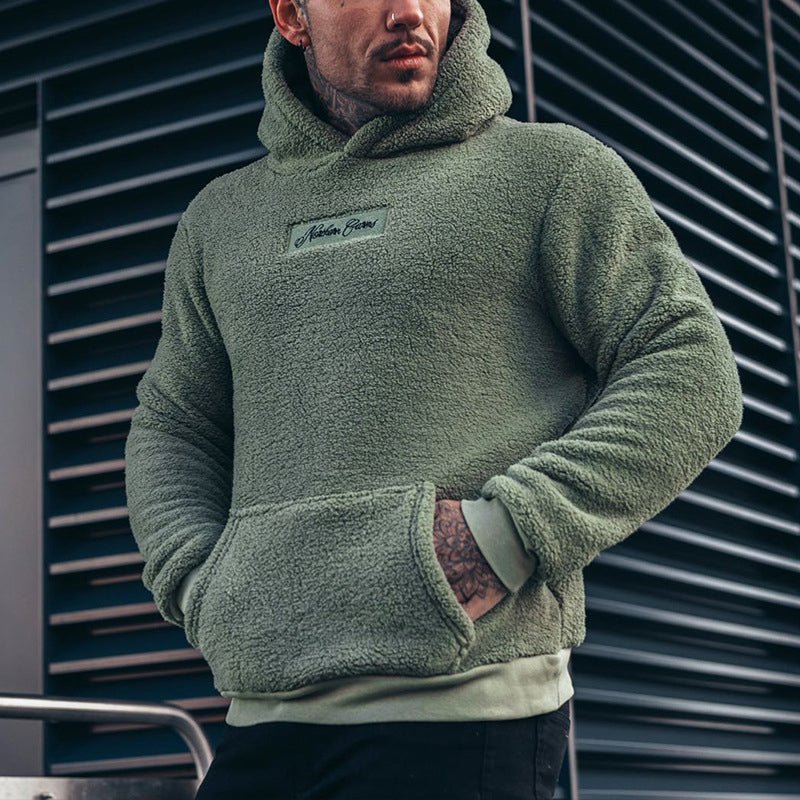 Sherpa pullover hoodie met relaxed fit voor heren